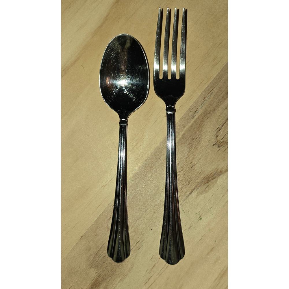 Oneida USA Tripoli Stainless Steel Silver Flatware Spoon and Fork Set